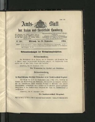 No. 148, 28. September 1904.