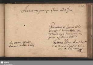 Stammbucheintrag von Johann Philipp Kast. Straßburg, 25. März 1664