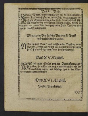 Das XVI. Capitel. Von der Trunckenheit.