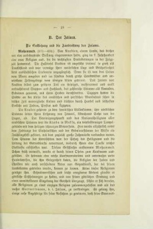 B. Der Islam