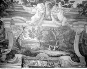 Szenen aus der antiken Mythologie, Geburt von Adonis aus dem Baum, die Najaden nehmen ihn in Pflege