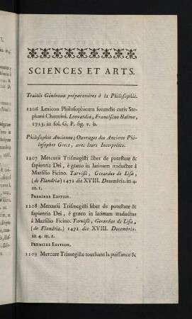 367-602, Sciences et Arts