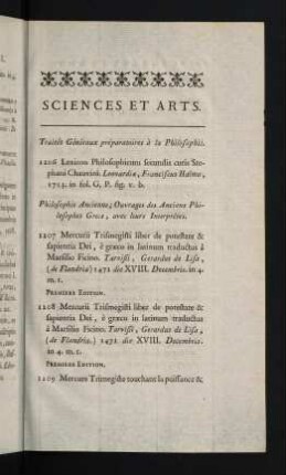 367-602, Sciences et Arts