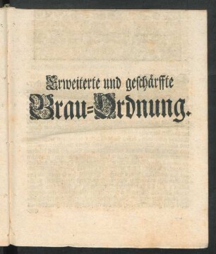 Erweiterte und geschärffte Brau-Ordnung.