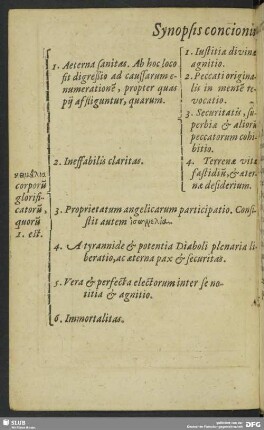 Synopsis concionis quartae, quae continet