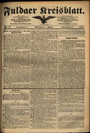 Ausgabe vom Mittwoch, den 01. Februar 1905.