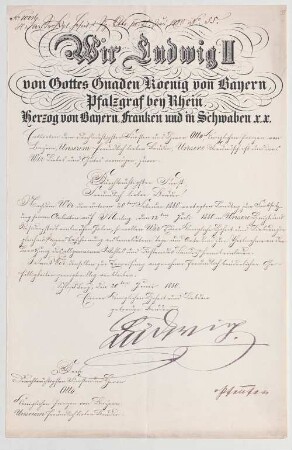 Ludwig II. von Bayern (1845 - 1886) Autographen: Brief von Ludwig II. an König Otto von Bayern - BSB Autogr.Cim. Ludwig .35