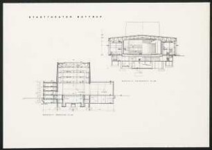 Stadttheater, Bottrop: Querschnitte Bühnenturm und Zuschauerhaus 1:100
