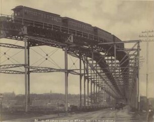 New York: Elevated Railroad, 110th Street, looking up 8th Avenue