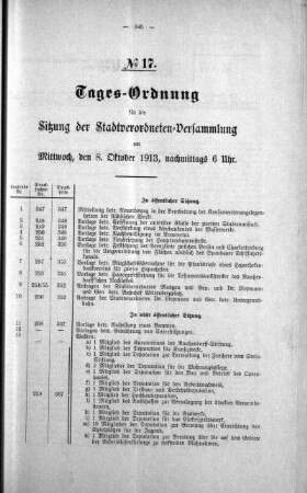 Tages-Ordnung No. 17 (236-257), 08. Oktober 1913