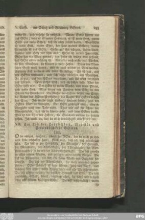 VII. Ein Lob der Herrlichkeit, Majestät und Freundlichkeit Gottes.