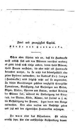 Zweiundzwanzigstes Capitel - Künste und Handwerke.