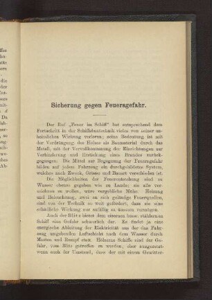 Sicherung gegen Feuersgefahr
