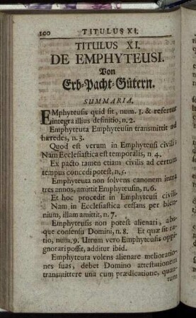 Titulus XI. De Emphyteusi. - Titulus XV. De Emtione Et Venditione.