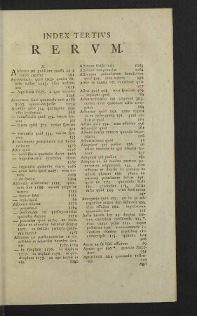 Index Tertius Rerum.
