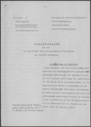Stammheim (Calw): Pfarrbericht 1949