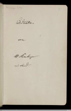 Gedichte 3. Band – [Handschrift] - StGA-Kronberger I,0119