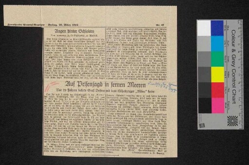 Zeitungsausschnitt zur S.M.H. Möwe