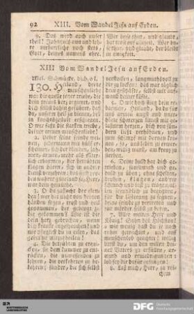 XIII. Vom Wandel Jesu auf Erden.