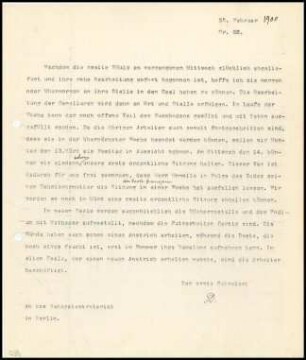 Bericht des ersten Sekretars an das General-Sekretariat