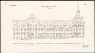 Regierungsgebäude, Stettin: Westfront 1:100