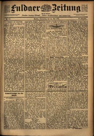 Ausgabe vom Donnerstag, den 22. Mai 1902.