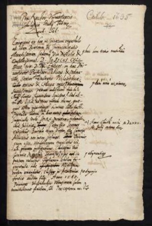 Todesanzeige des Prof. Ethices Dr. iur. utr. Jodokus Colbius [Colb/Kolb], Senior Facultatis Philosophica, Sohn des Dr. iur. Johannes Eutychius, Camera Advocatus, 1635.