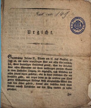Urgicht : [Stadtamhof den 12ten Sept. 1805]