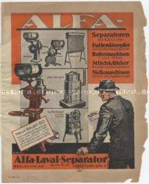 Alfa-Separatoren 40-1000 Liter - Futterdämpfer, Buttermaschinen, Milchkühler, Melkmaschinen