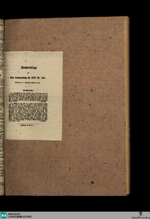 Badische Landes-Zeitung, Sonderbeilage
