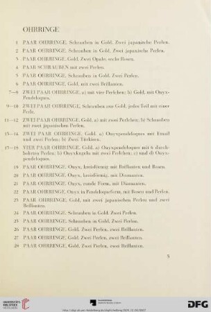 Ohrringe (Nr. 1-44)