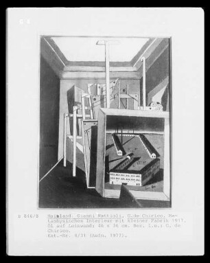 Metaphysisches Interieure mit kleiner Fabrik