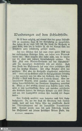 Wanderungen auf dem Schlachtfeld