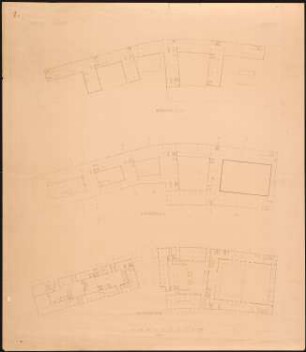 Messehaus, Hamburg Vorschlag A und B: Grundriss Erdgeschoss, 5. und 10. Obergeschoss 1:500 (von Inv.Nr. 3259)