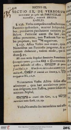Sectio IX: De Verborum mutatione propria ob Particulas