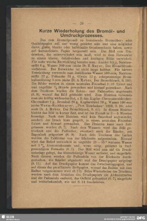 Kurze Wiederholung des Bromöl- und Umdruckprozesses