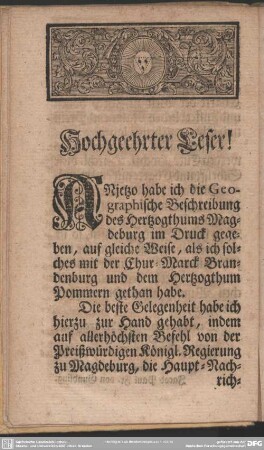 Hochgeehrter Leser!