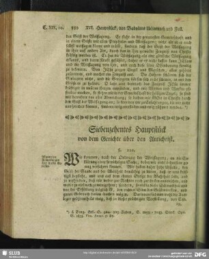 Siebenzehentes Hauptstück von dem Gerichte über den Antichrist