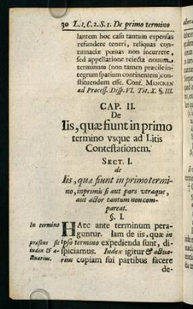 30-86, Cap. II. De Iis, quae fiunt in primo termino vsque ad Litis Contestationem.
