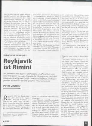 Isländische Filmkunst: Reykjavík ist Rimini