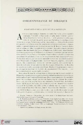 4. Pér. 7.1912: L' exposition de la miniature à Bruxelles : correspondance de Belgique