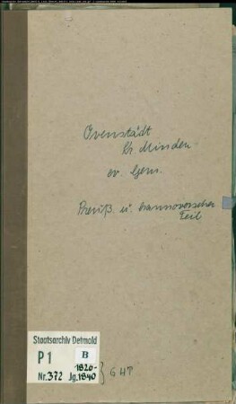KIrchenbuchduplikat der evangelischen Gemeinde Ovenstädt, Kreis Minden (GHT 1826-1840) (Gemeinde: Evangelische Gemeinde Ovenstädt)