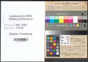 Entnazifizierung Constance Zapater , geb. 09.12.1890 (Rundfunksprecherin)