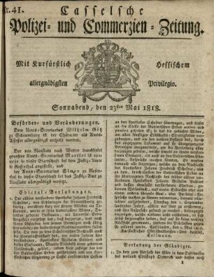Nr. 41, Sonnabend, den 23sten Mai 1818