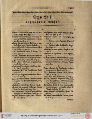 Verzeichniß angeführter Bücher