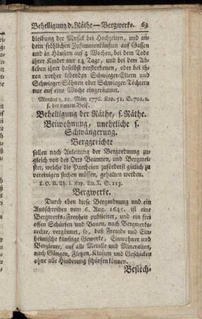Behelligung der Räthe, s. Räthe. - Brand s. Feuer.