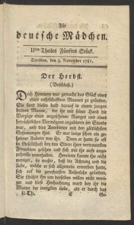 IIten Theiles Fünftes Stück