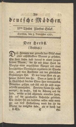 IIten Theiles Fünftes Stück