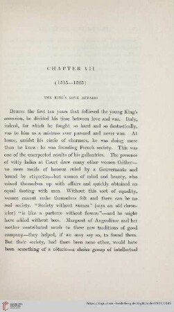 Chapter VII. The King´s love affair