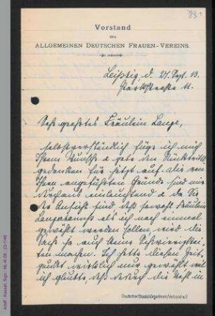Brief von Käthe Windscheid an Helene Lange